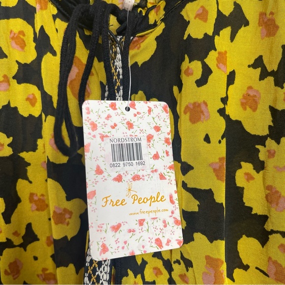 Free People NWT Love Letter Floral Tunic Boho Oversized Blouse Top Dress XS - Picture 12 of 16